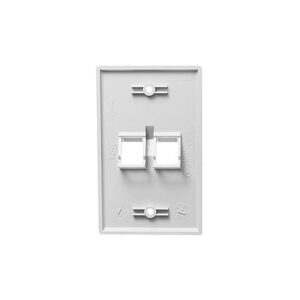ICC-IC107DA2WH FACEPLATE, ANGLED, 1-GANG, 2-PORT, WHITE