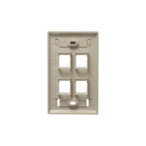 ICC-IC107S04IV FACEPLATE, ID, 1-GANG, 4-PORT, IVORY