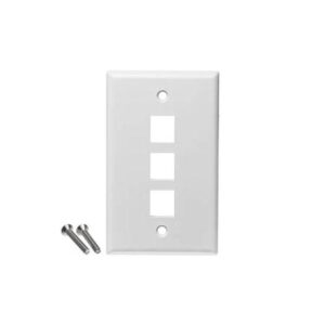ICC-IC107F3CWH FACEPLATE, FLAT,1-GANG,3-PORT, 25PK, WH