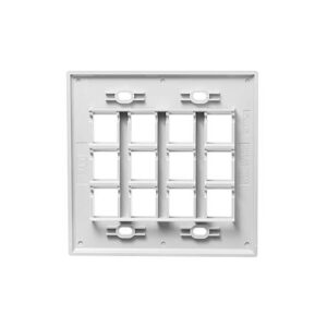 ICC-IC107F12WH FACEPLATE, FLAT, 2-GANG, 12-PORT, WHITE