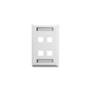ICC-IC107S04WH FACEPLATE, ID, 1-GANG, 4-PORT, WHITE