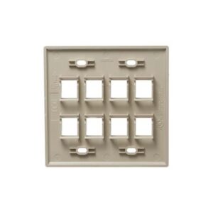 ICC-IC107FD8IV FACEPLATE, FLAT, 2-GANG, 8-PORT, IVORY