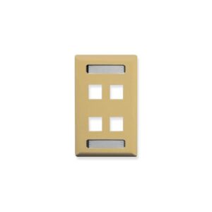 ICC-IC107S04IV FACEPLATE, ID, 1-GANG, 4-PORT, IVORY