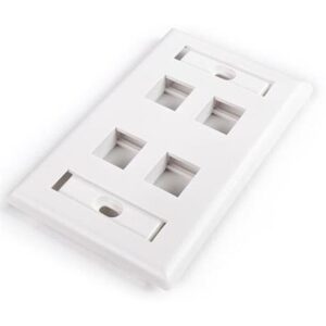 HY-FP-UM-4-WH 4 PORT WINDOW FACEPLATE WHITE