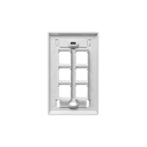 ICC-IC107S06WH FACEPLATE, ID, 1-GANG, 6-PORT, WHITE