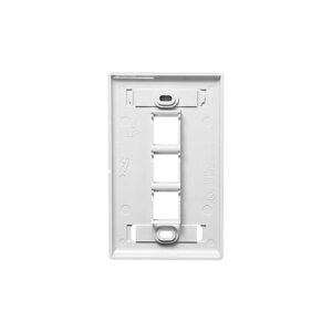 ICC-IC107S03WH FACEPLATE, ID, 1-GANG, 3-PORT, WHITE