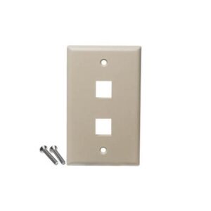 ICC-IC107F2CIV FACEPLATE, FLAT,1-GANG,2-PORT, 25PK, IV