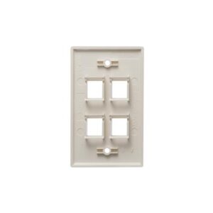 ICC-IC107F04IV FACEPLATE, FLAT, 1-GANG, 4-PORT, IVORY
