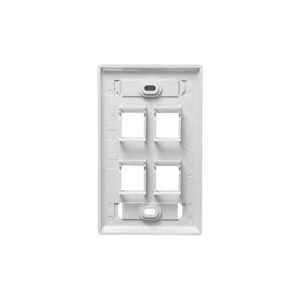 ICC-IC107S04WH FACEPLATE, ID, 1-GANG, 4-PORT, WHITE
