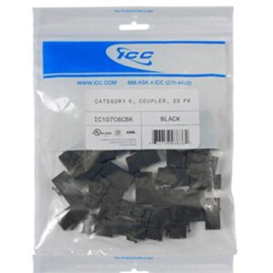 ICC-IC107C6CBK MODULE, COUPLER, CAT 6 25 PK, BLACK