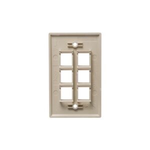 ICC-IC107F06IV FACEPLATE, FLAT, 1-GANG, 6-PORT, IVORY