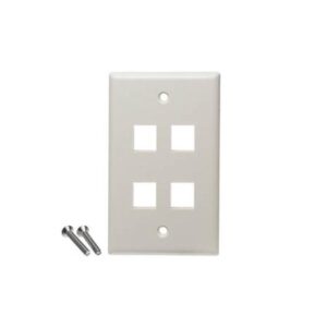 ICC-IC107F4CIV FACEPLATE, FLAT,1-GANG,4-PORT, 25PK, IV
