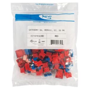 ICC-IC107E5CRD MODULE, CAT 5e, EZ, 25 PK, RED