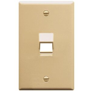 ICC-IC107DA1IV FACEPLATE, ANGLED, 1-GANG, 1-PORT, IVORY
