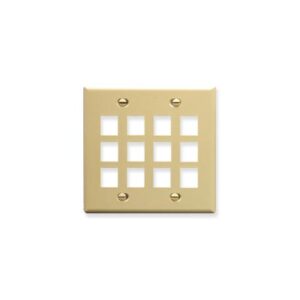ICC-IC107F12IV FACEPLATE, FLAT, 2-GANG, 12-PORT, IVORY