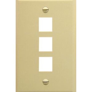 ICC-IC107F03IV FACEPLATE, FLAT, 1-GANG, 3-PORT, IVORY