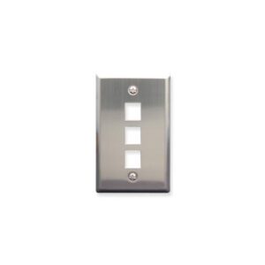 ICC-IC107SF3SS FACEPLATE, STAINLESS STEEL,1-GANG,3-PORT