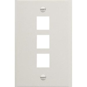 ICC-IC107F03WH FACEPLATE, FLAT, 1-GANG, 3-PORT, WHITE