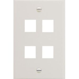 ICC-IC107F04WH FACEPLATE, FLAT, 1-GANG, 4-PORT, WHITE