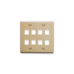 ICC-IC107FD8IV FACEPLATE, FLAT, 2-GANG, 8-PORT, IVORY