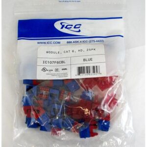ICC-IC107F6CBL MODULE, CAT 6, HD, 25PK, BLUE