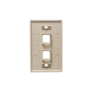 ICC-IC107F02IV FACEPLATE, FLAT, 1-GANG, 2-PORT, IVORY