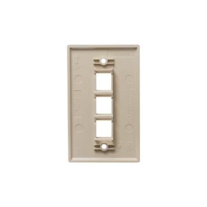 ICC-IC107F03IV FACEPLATE, FLAT, 1-GANG, 3-PORT, IVORY