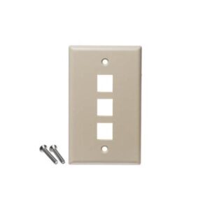 ICC-IC107F3CIV FACEPLATE, FLAT,1-GANG,3-PORT, 25PK, IV