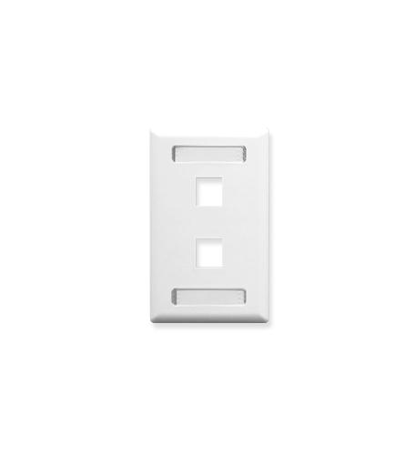 ICC-IC107S02WH FACEPLATE, ID, 1-GANG, 2-PORT, WHITE