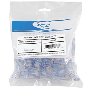 ICC-ICMP8P8SRD PLUG, 8P8C, OVAL ENTRY, SOLID, 100PK