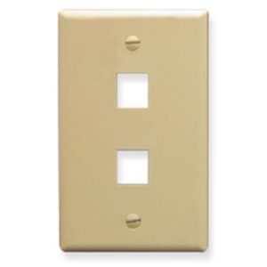 ICC-IC107LF2IV FACEPLATE, OVERSIZED, 2-PORT, IVORY