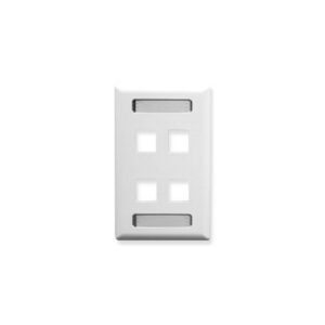 ICC-IC107S04WH FACEPLATE, ID, 1-GANG, 4-PORT, WHITE