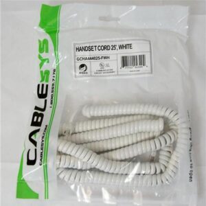 2500W GCHA444025-FWH  25′ WHITE Handset Cord