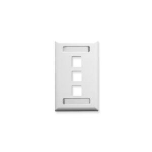 ICC-IC107S03WH FACEPLATE, ID, 1-GANG, 3-PORT, WHITE
