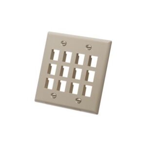 ICC-IC107F12IV FACEPLATE, FLAT, 2-GANG, 12-PORT, IVORY
