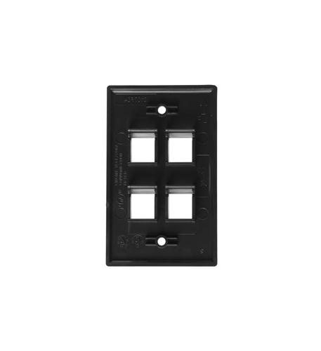 ICC-IC107F04BK FACEPLATE, FLAT, 1-GANG, 4-PORT, BLACK - Image 2
