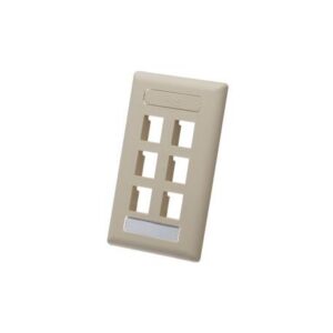 ICC-IC107S06IV FACEPLATE, ID, 1-GANG, 6-PORT, IVORY