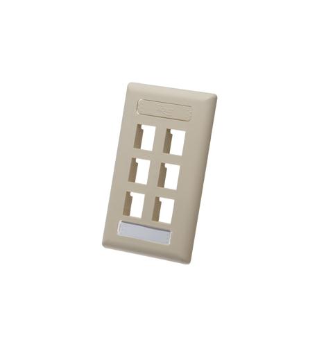 ICC-IC107S06IV FACEPLATE, ID, 1-GANG, 6-PORT, IVORY - Image 2