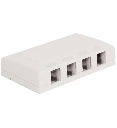 ICC-IC108SB4WH SURFACE MOUNT BOX, ELITE, 4-PORT, WHITE