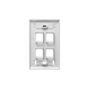 ICC-IC107S04WH FACEPLATE, ID, 1-GANG, 4-PORT, WHITE