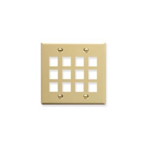 ICC-IC107F12IV FACEPLATE, FLAT, 2-GANG, 12-PORT, IVORY