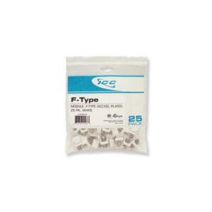 ICC-IC107BFCWH MODULE, F-TYPE NICKEL PLATED 25 PK WHITE
