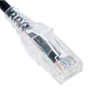 ICC-ICPCSH01BK PATCH CORD, CAT 6 SLIM CLEAR SR 1FT BK