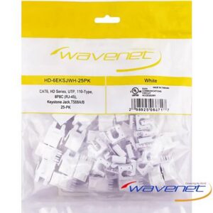 WAV-6EKSJWH-25PK CAT6 JACK SDJ SERIES WHITE 25 PACK