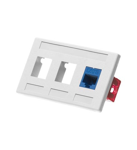 ICC-IC107FM3WH FACEPLATE, FURNITURE, 3-PORT, WHITE - Image 3