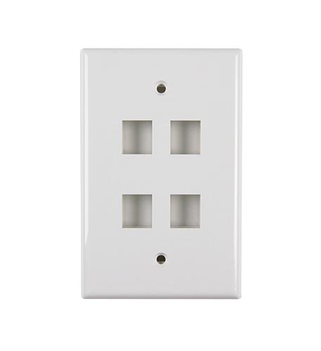 WAV-FACE-4-WH-25PK FP04PWH-SPK FACEPLATE 4 PORT WHITE