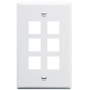 ICC-IC107LF6WH FACEPLATE, OVERSIZED, 6-PORT, WHITE