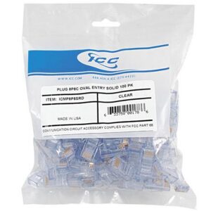 ICC-ICMP8P8SRD PLUG, 8P8C, OVAL ENTRY, SOLID, 100PK