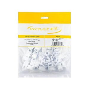WAV-HD-6EKSJWH-25PK CAT6 HDJ SERIES JACK 25 PACK