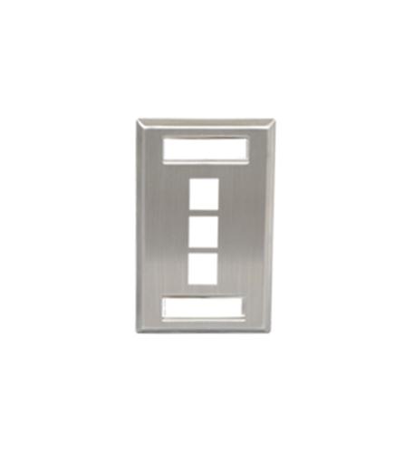 ICC-IC107S03SS FACEPLATE, ID, STAINLESS, 1-GANG, 3-PORT